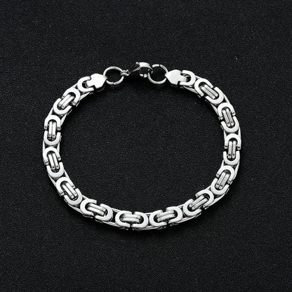 New Arrival  Titanium Steel Flat Imperial Necklace and Bracelet