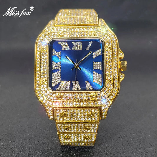 MISSFOX Square Ice Watch