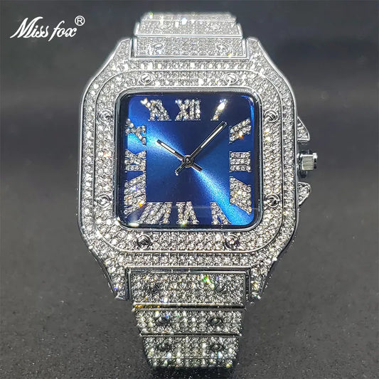 MISSFOX Square Ice Watch