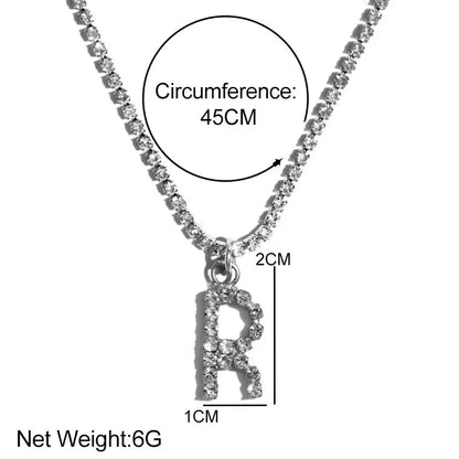 New Crystal 26 Letter Pendant Necklace for Women