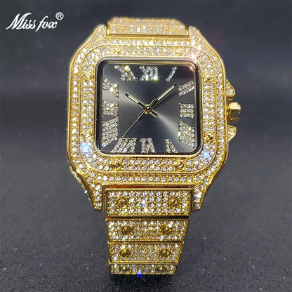 MISSFOX Square Ice Watch