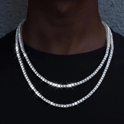 Classical 4MM Tennis Chain Iced Out Necklace For Men