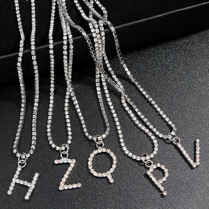 New Crystal 26 Letter Pendant Necklace for Women