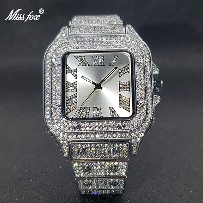 MISSFOX Square Ice Watch