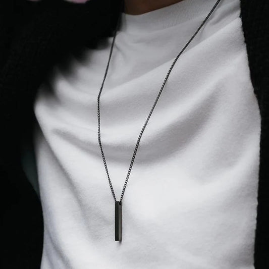 Classic Rectangle Pendant Necklace for Men