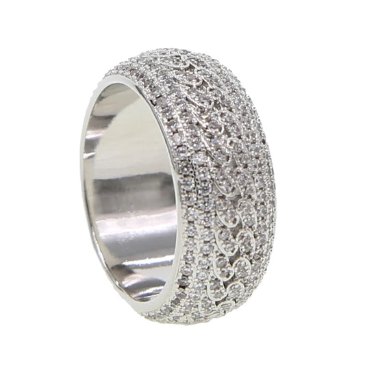 Full Paved Clear Cubic Zirconia Iced Out Ring for Men