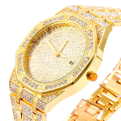 Luxury Iced Out Brand Watch With Bracelet for Men