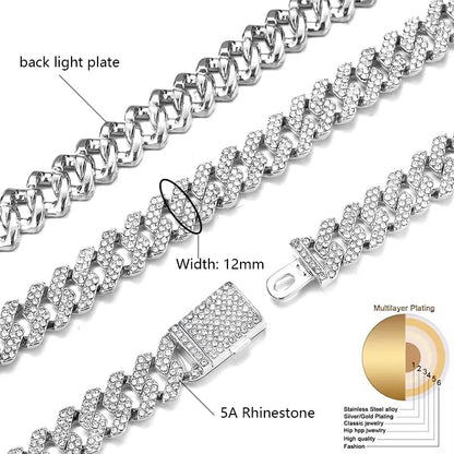 13MM Rhinestone Jewelry Chain, Watch for Men