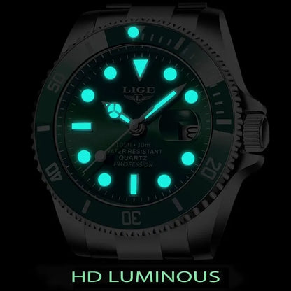 LIGE Luxury Fashion Diver Watch