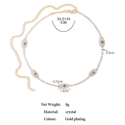 NEW Evil Eye Tennis Choker Rhinestone Necklace for Women