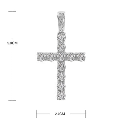 Hip Hop 4mm Cross Pendant Iced out Bling Chain for Men