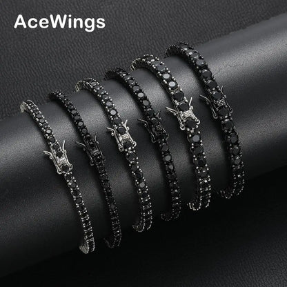 Black Zirconia Tennis Bracelets Unisex