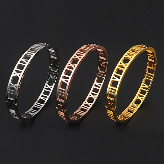 Luxury Roman Stainless Steel Bracelet For Men