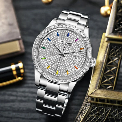 Diamond Quartz Watch for Men