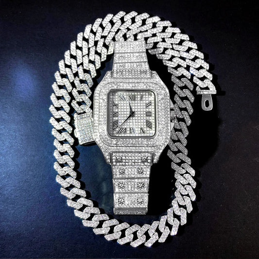 13MM Rhinestone Jewelry Chain, Watch for Men