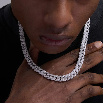 10mm CZ Stone Cuban Link Chain For Men