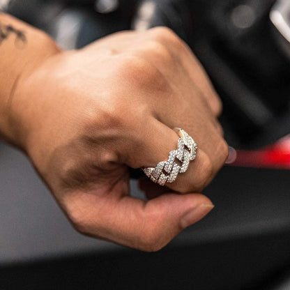 Trendy Hip Hop Plated Bling Iced Out Ring For Men