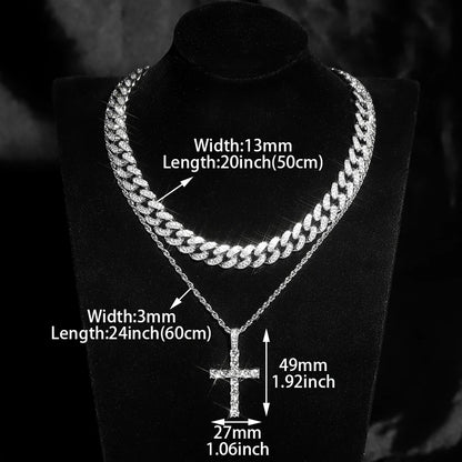 High Quality Set Watch, Bracelet, Sparking Cross, Pendant Necklace For Men