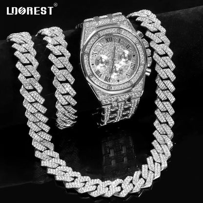 14MM Necklace Watch Bracelet Iced