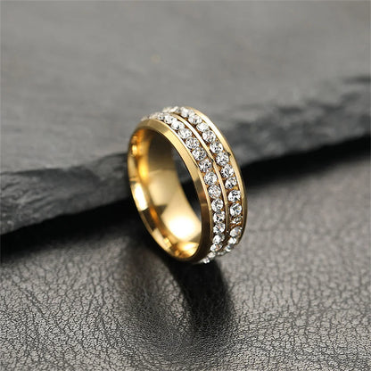 Hip Hop Iced Out Bling Ring 8mm For Women And Men