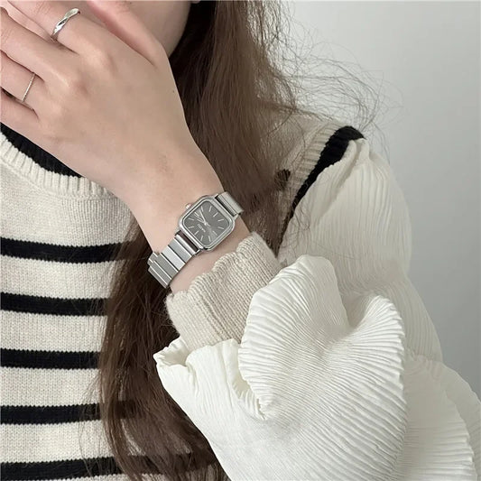 New Brand Steel Band Square Quartz Watch for Women