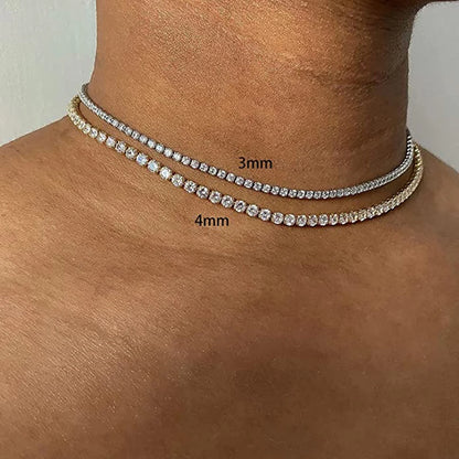 Iced Out Tennis Chain Necklace For Women