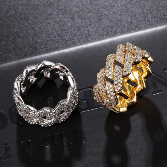 Trendy Hip Hop Plated Bling Iced Out Ring For Men