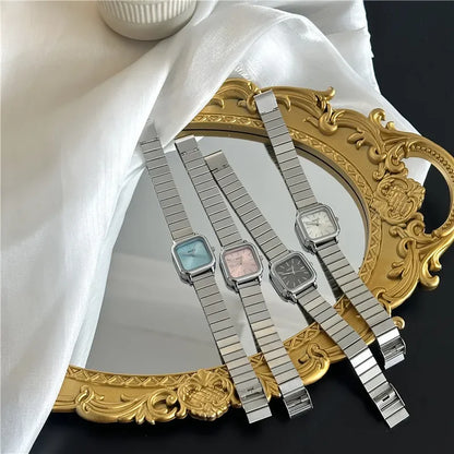 New Brand Steel Band Square Quartz Watch for Women