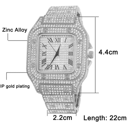 High Quality Iced Out Bracelet, Chain, Watch Set For Men