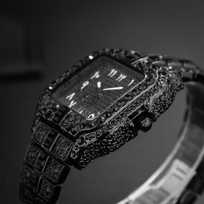 Full Black Iced Out Diamond Men's Watches