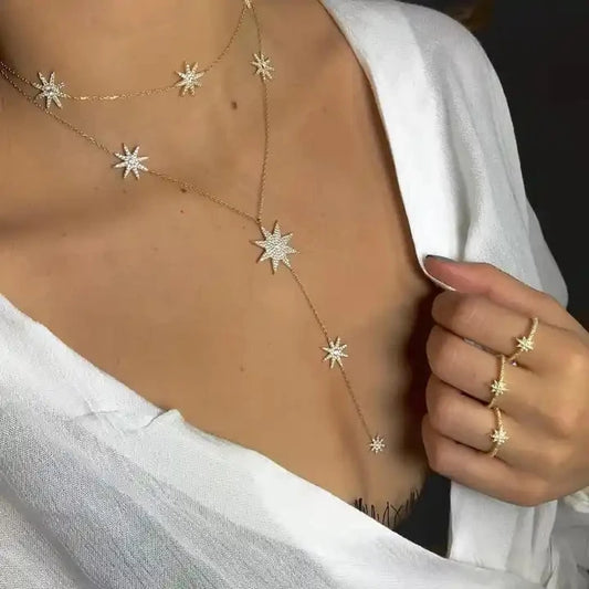 New Arrived Sparking Star Charm Necklaces For Women