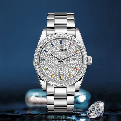 Diamond Quartz Watch for Men