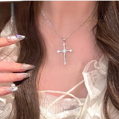 Exquisite Fashion Sparkling Crystal Zircon Cross For Women