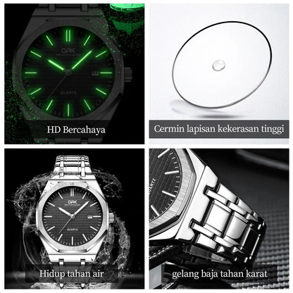 Simple Fashion Waterproof Luminous Stainless Watch for Men