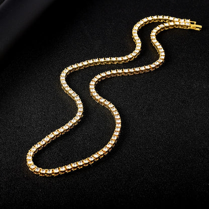 Classical 4MM Tennis Chain Iced Out Necklace For Men