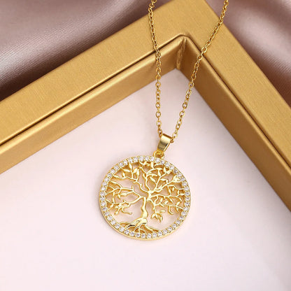 Classic Fashion Hollow Inlaid Zirconia Necklace for Women