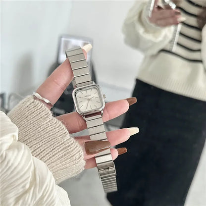 New Brand Steel Band Square Quartz Watch for Women