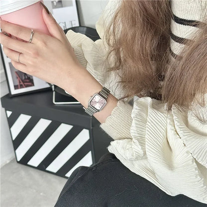 New Brand Steel Band Square Quartz Watch for Women