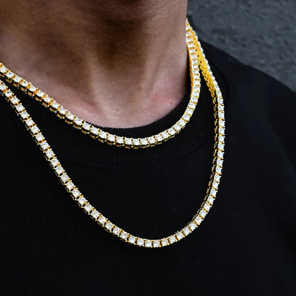 Classical 4MM Tennis Chain Iced Out Necklace For Men