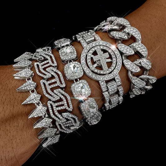 New Hip Hop Shiny Cuban Link Bracelet For Men