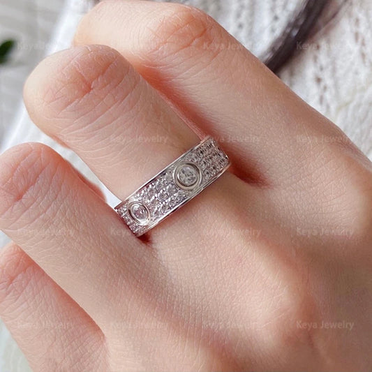 Fashionable Design S925 Sterling Silver Full Diamond Ring