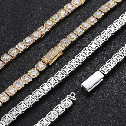 Luxury 7mm Iced Out Cubic Zirconia Necklace For Men