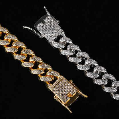 Full Shiny Iced Out Cuban Link Bracelet For Men