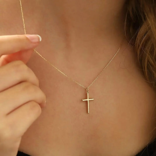 Gold Plated Cross Necklace for Women