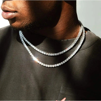 Classical 4MM Tennis Chain Iced Out Necklace For Men