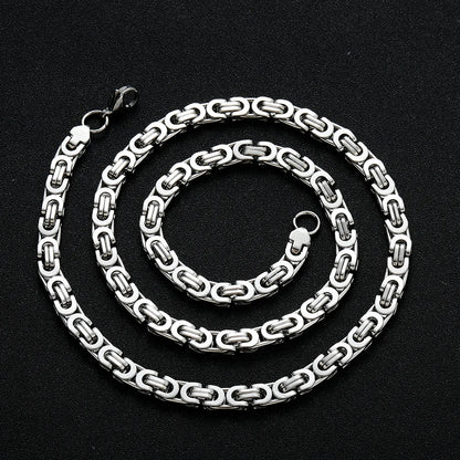 New Arrival  Titanium Steel Flat Imperial Necklace and Bracelet