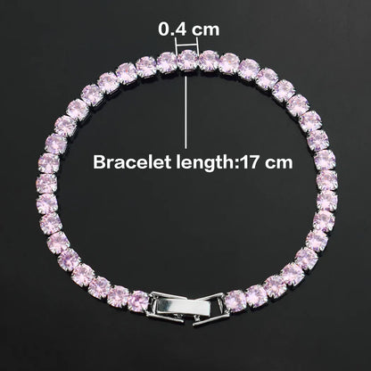 4mm Zircon Tennis Bracelet For Men