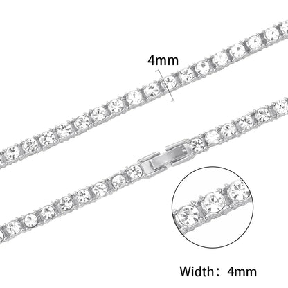 Classical 4MM Tennis Chain Iced Out Necklace For Men