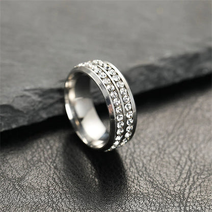 Hip Hop Iced Out Bling Ring 8mm For Women And Men