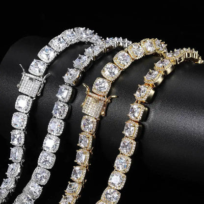 10/12mm Square Luxury Bubble Clustered Hip Hop Iced Out Bracelet for Men